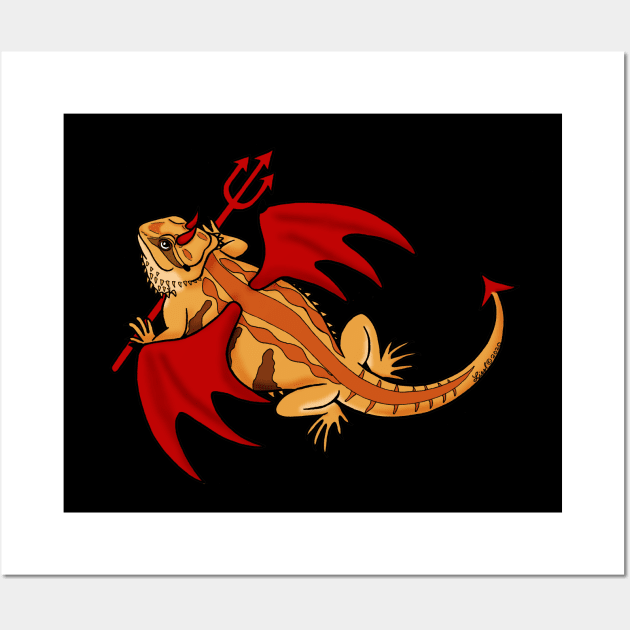 Lil Devil Bearded Dragon Wall Art by HonuHoney